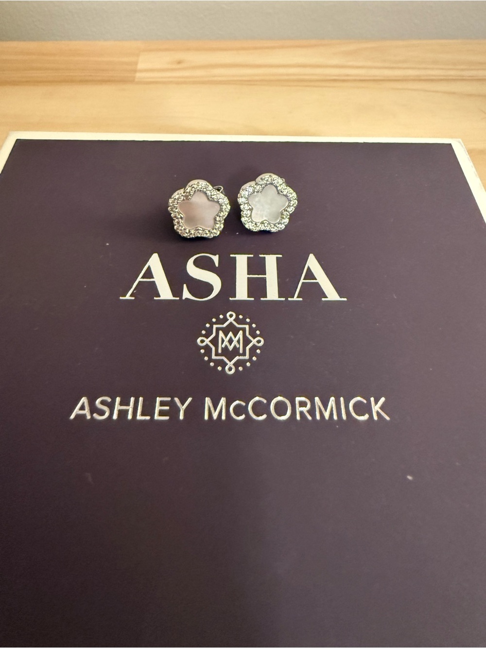 Ashley McCormick Mother-of-Pearl Flower Stud Earrings
